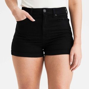 American Eagle Black high rise denim shorts